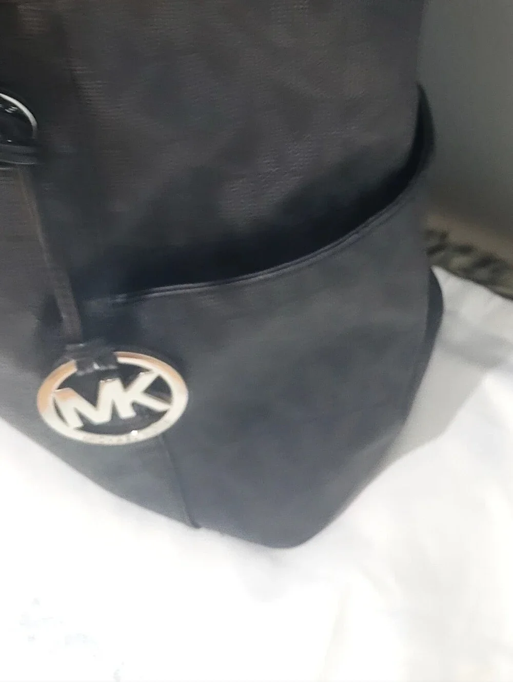 Michael Kors Black & Grey Signature Large Tote Bag 15x11 Free Shipping